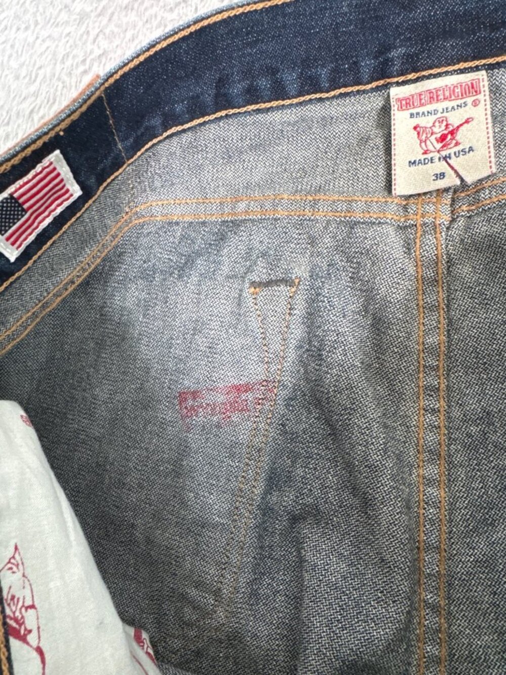 True Religion Mens 38 Bobby Blue Jeans 90s Y2K Buttons Casual Comfort Western - Picture 9 of 13